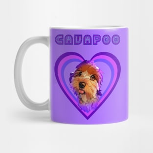 Cavapoo love (Purple rain) Mug